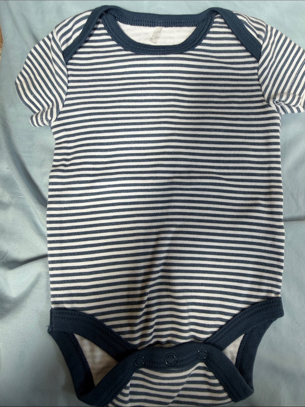 chick pea Navy and White Striped Baby One-Piece Bodysuit